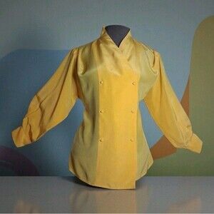 Vintage Satin Blouse, Size 1X, Double ,1 Button Cuff,Pleats On Shoulders